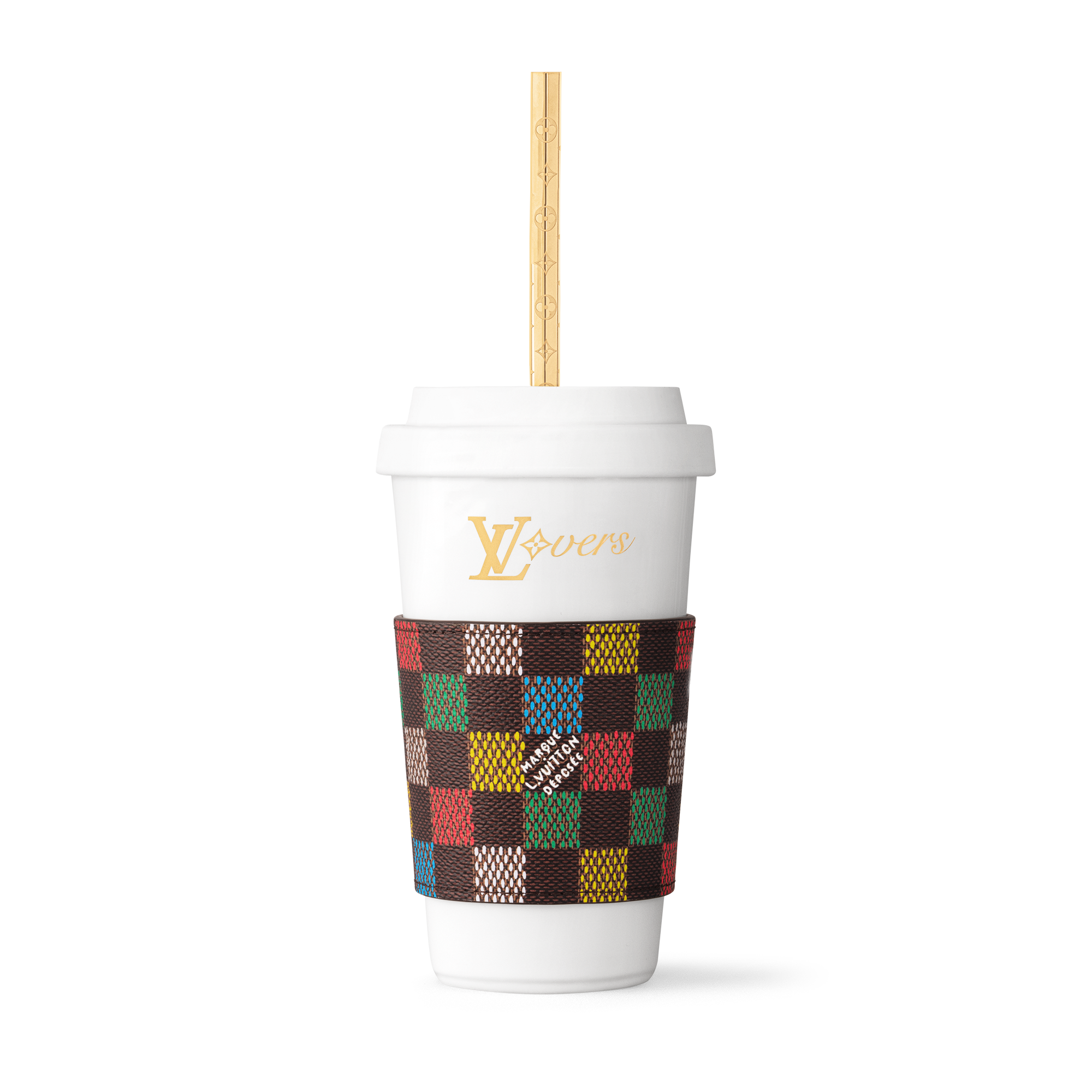Bộ Ly Và Ống Hút LV Vers Damier  in Rương, Phụ kiện du lịch và Trang trí nội thất