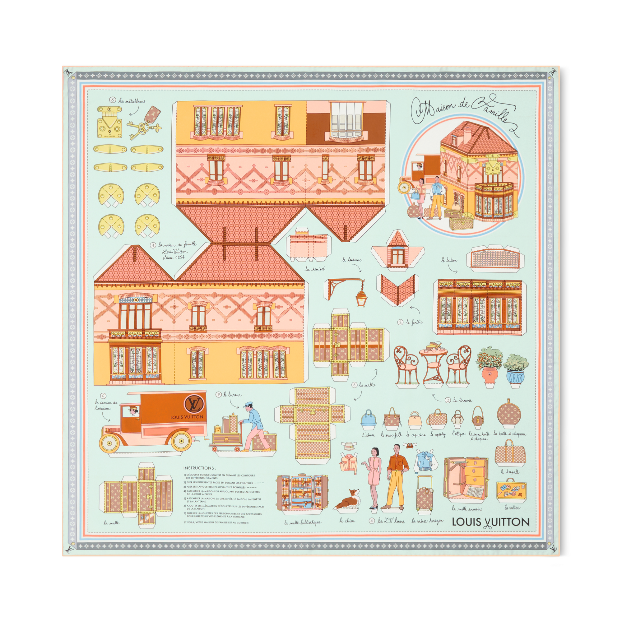 Khăn Lụa Vuông Asnieres Paper House 90 . in Đồ Nữ