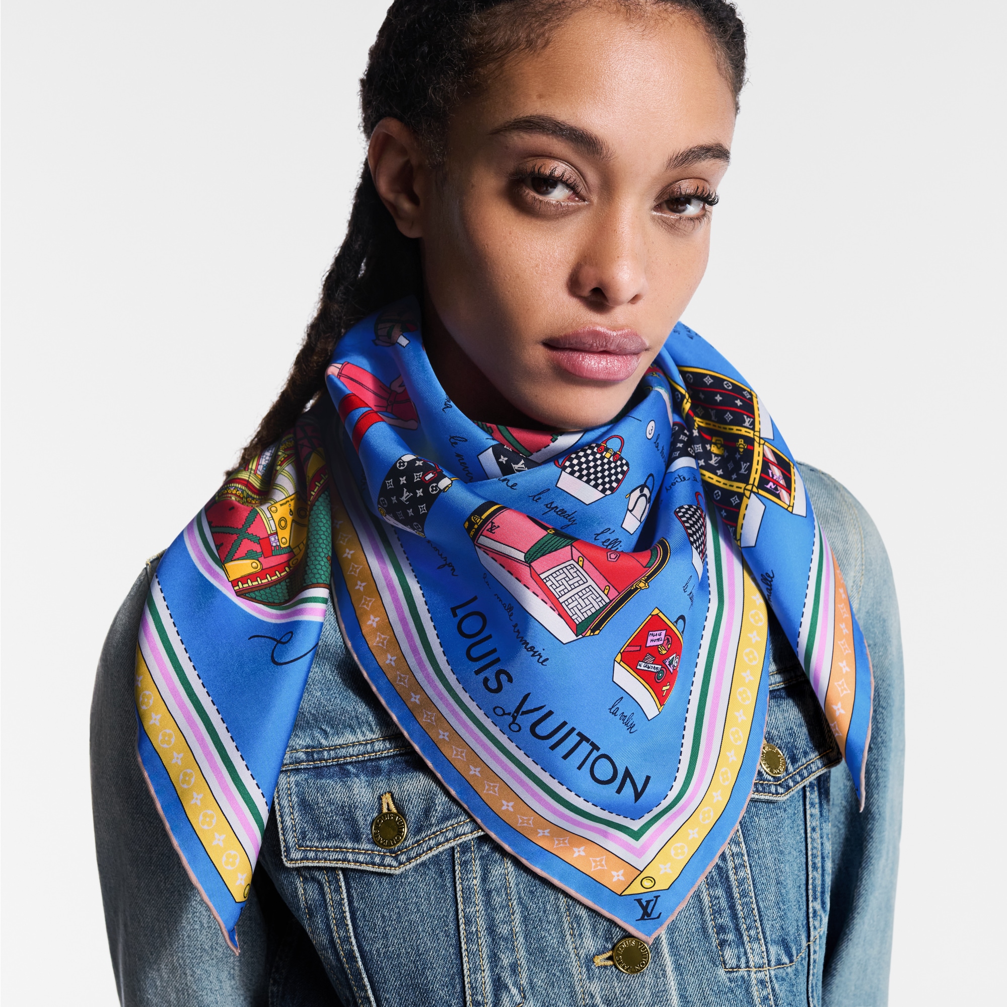 Khăn Lụa Vuông Asnieres Paper House 90 . in Đồ Nữ