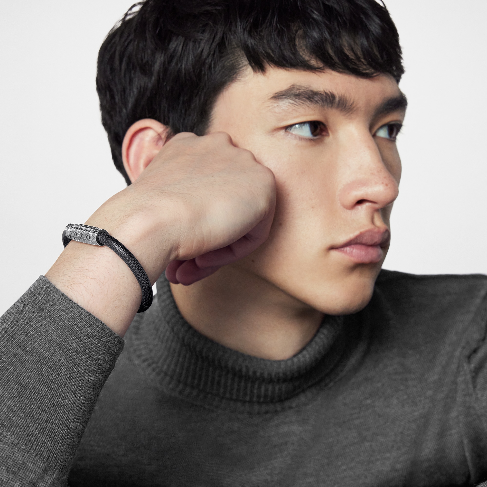 Vòng Tay Digit Damier Graphite in Đồ Nam