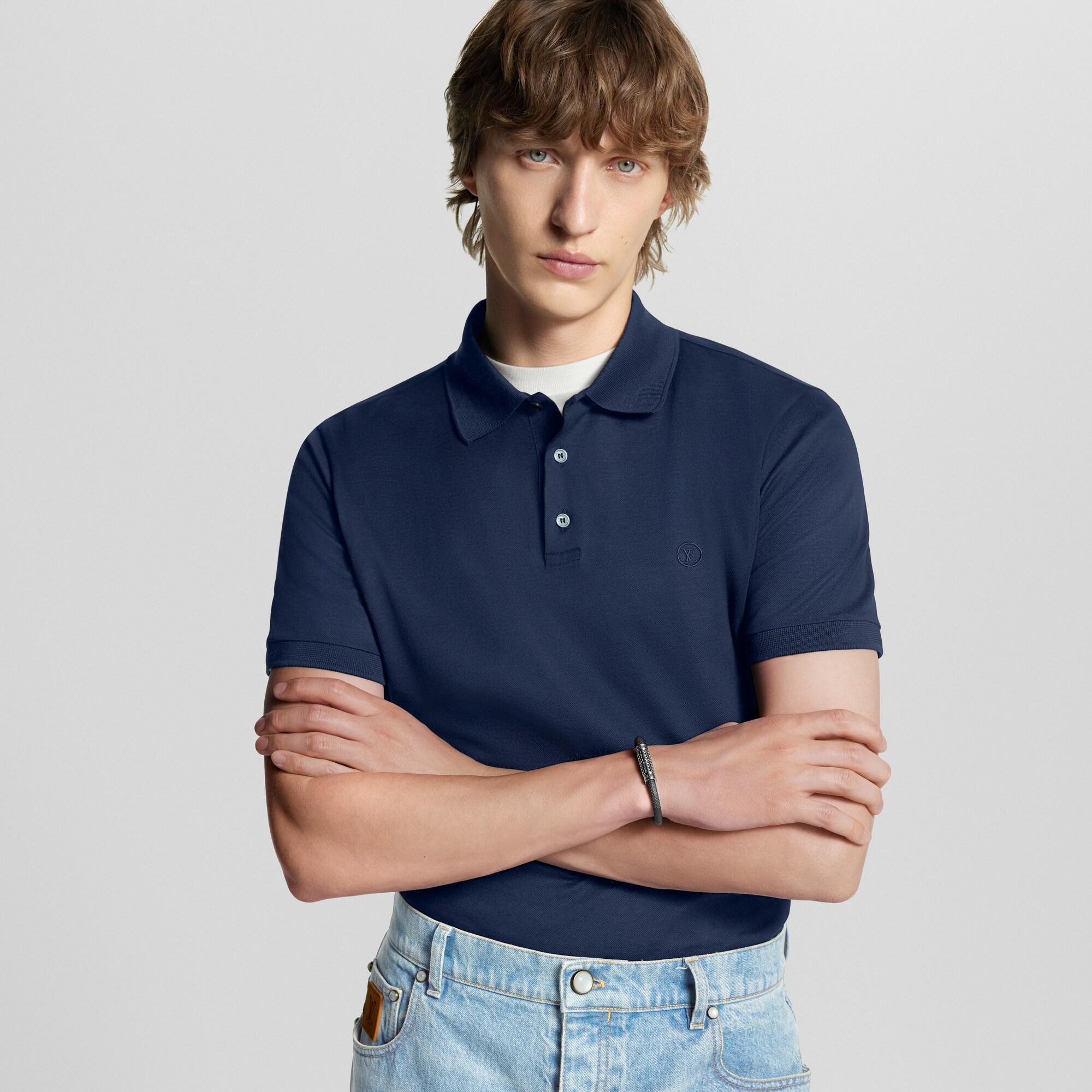 Vòng Tay Digit Damier Graphite in Đồ Nam