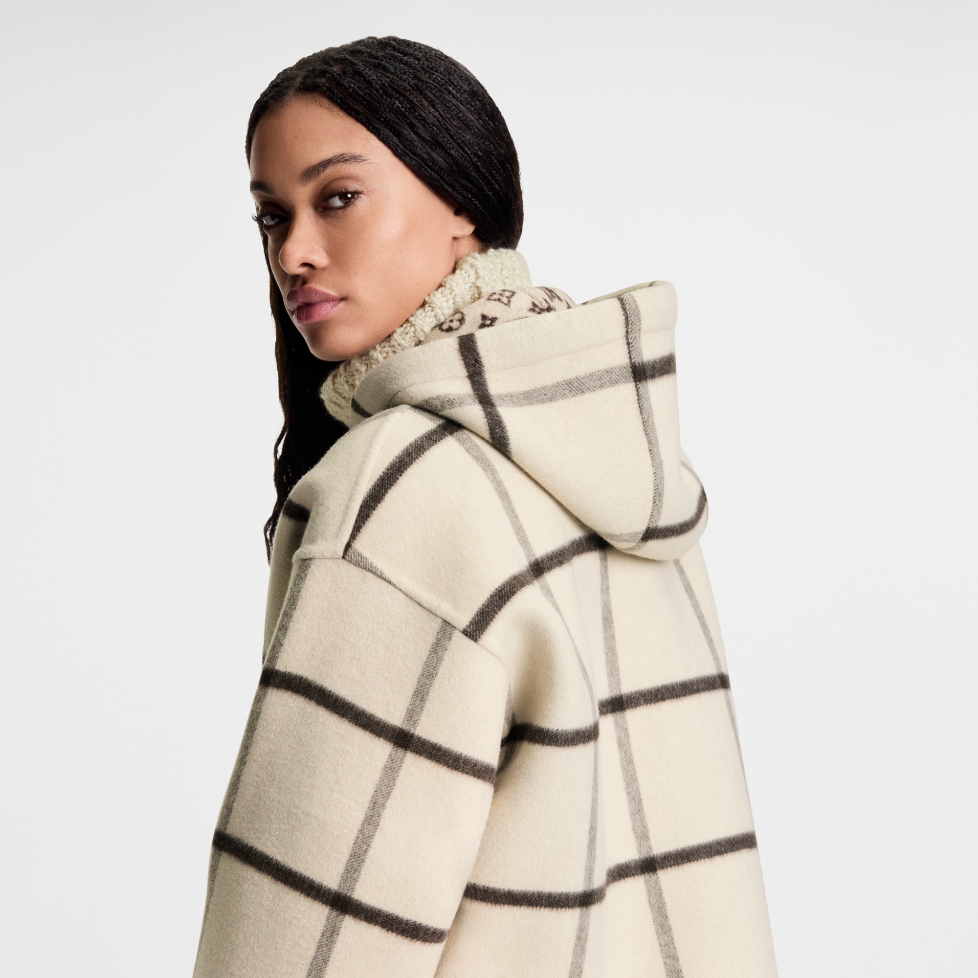 Check Motif Hooded Jacket  in Đồ Nữ