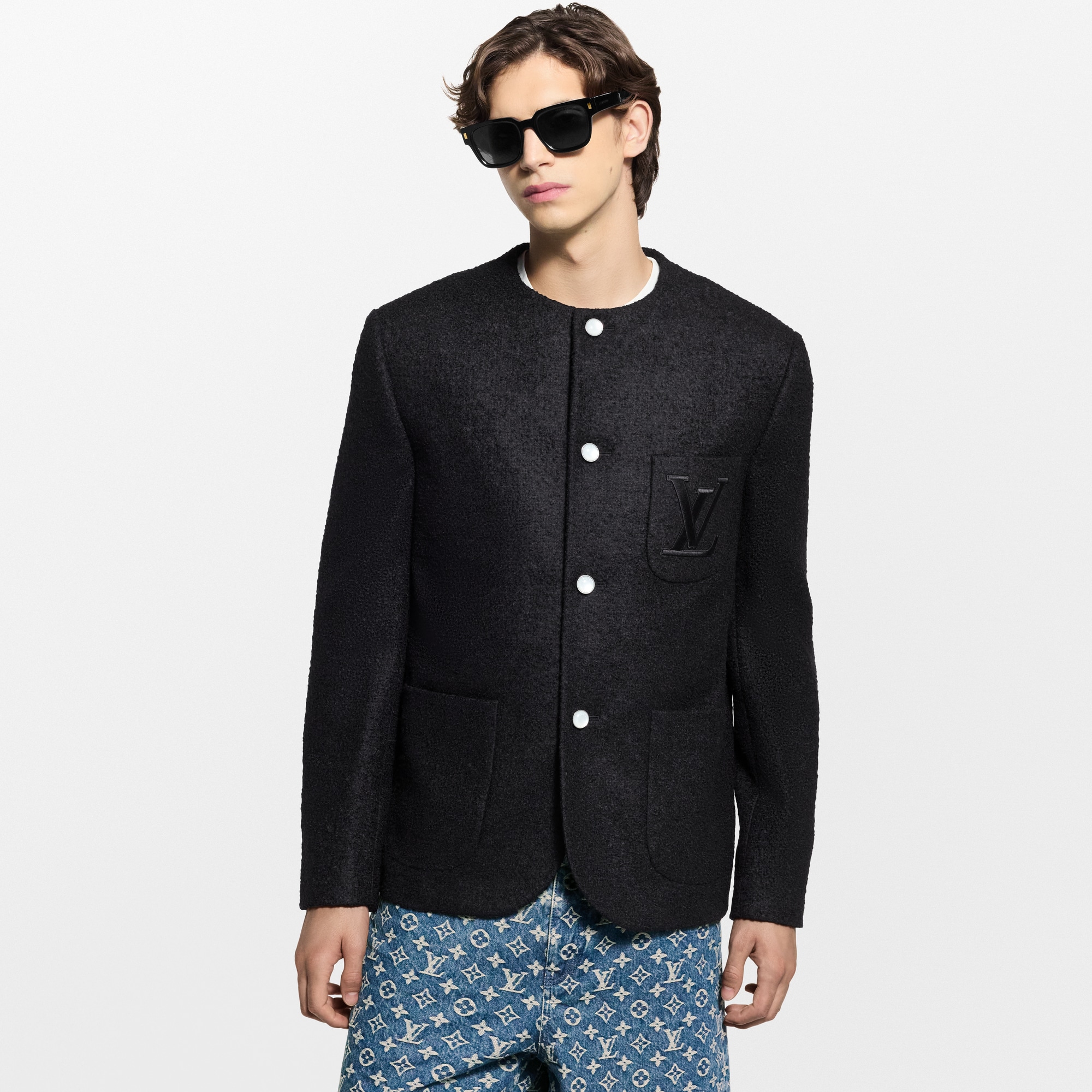 Chic Collarless Jacket  in Đồ Nam