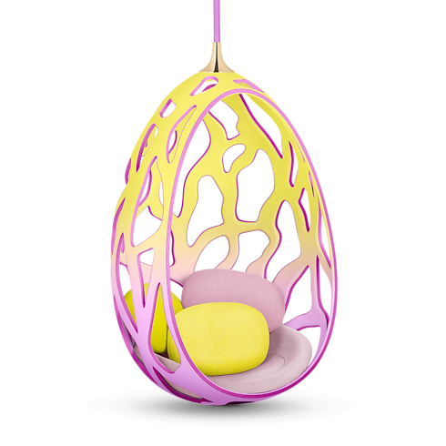 Ghế Cocoon - Campana Brothers Da bò in Rương, Phụ kiện du lịch và Trang trí nội thất's Trang trí nội thất và Nghệ thuật không gian phòng ăn Nội thất collections by Louis Vuitton (Thu phóng sản phẩm)