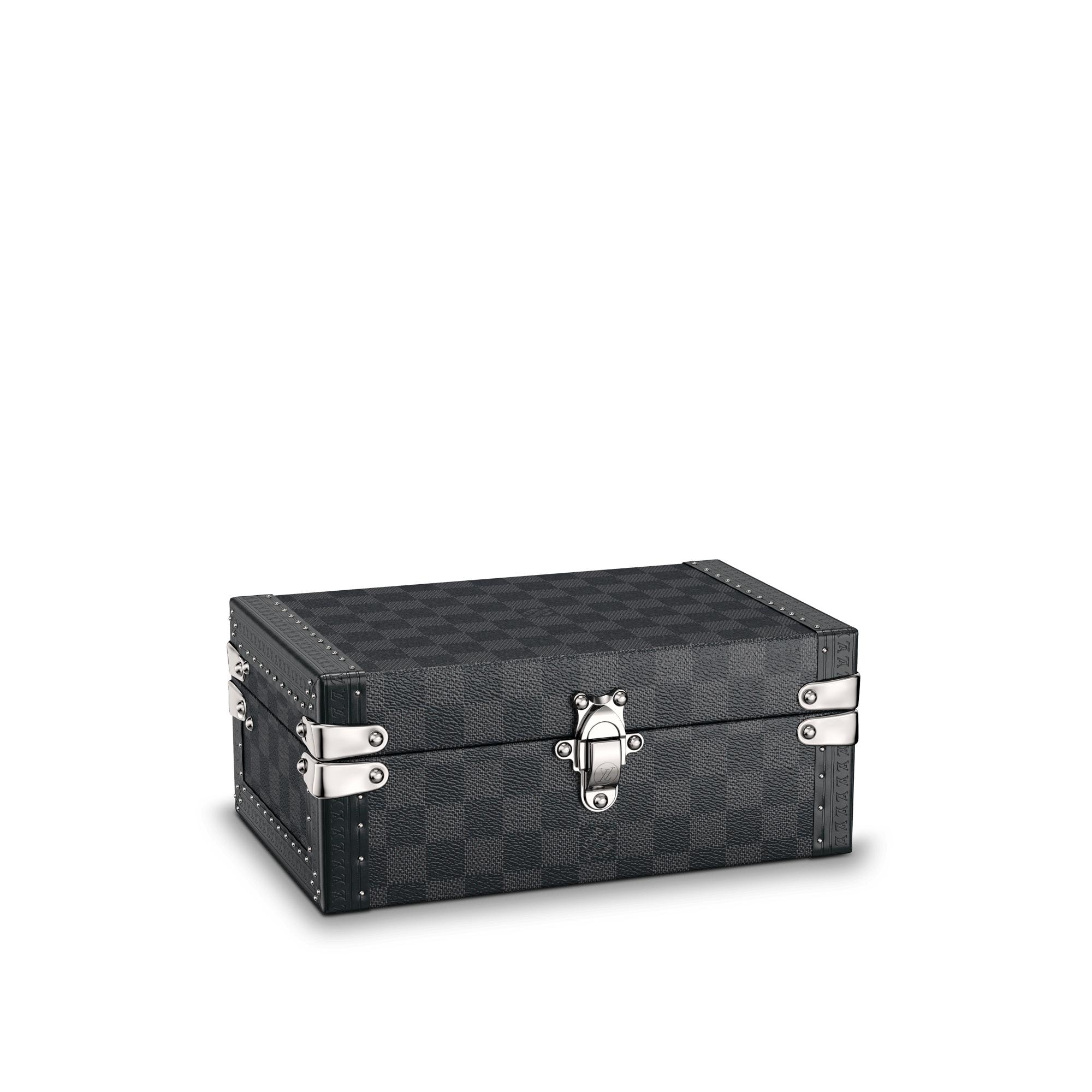 Rương Đựng Khuy Măng Sét Coffret Bouton De Manchettes Damier Graphite Canvas in Đồ Nam