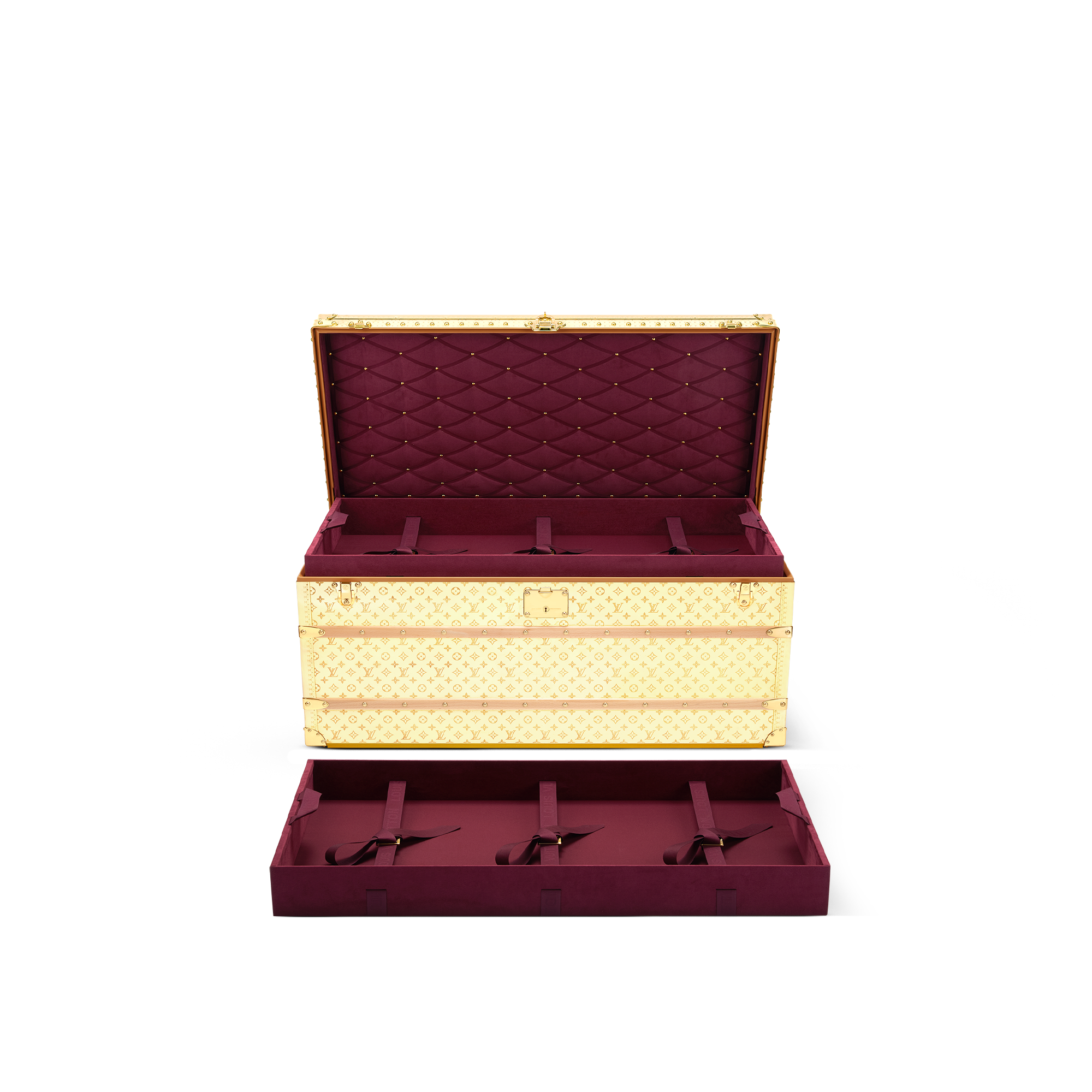 Rương Courrier Lozine 110 LV Brass Túi da chất lượng cao in Rương, Phụ kiện du lịch và Trang trí nội thất
