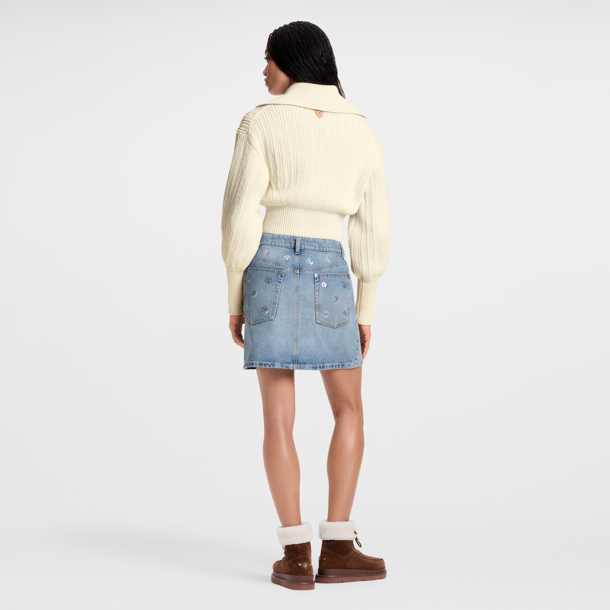 Cropped Rib-Knit Jacket
  in Đồ Nữ