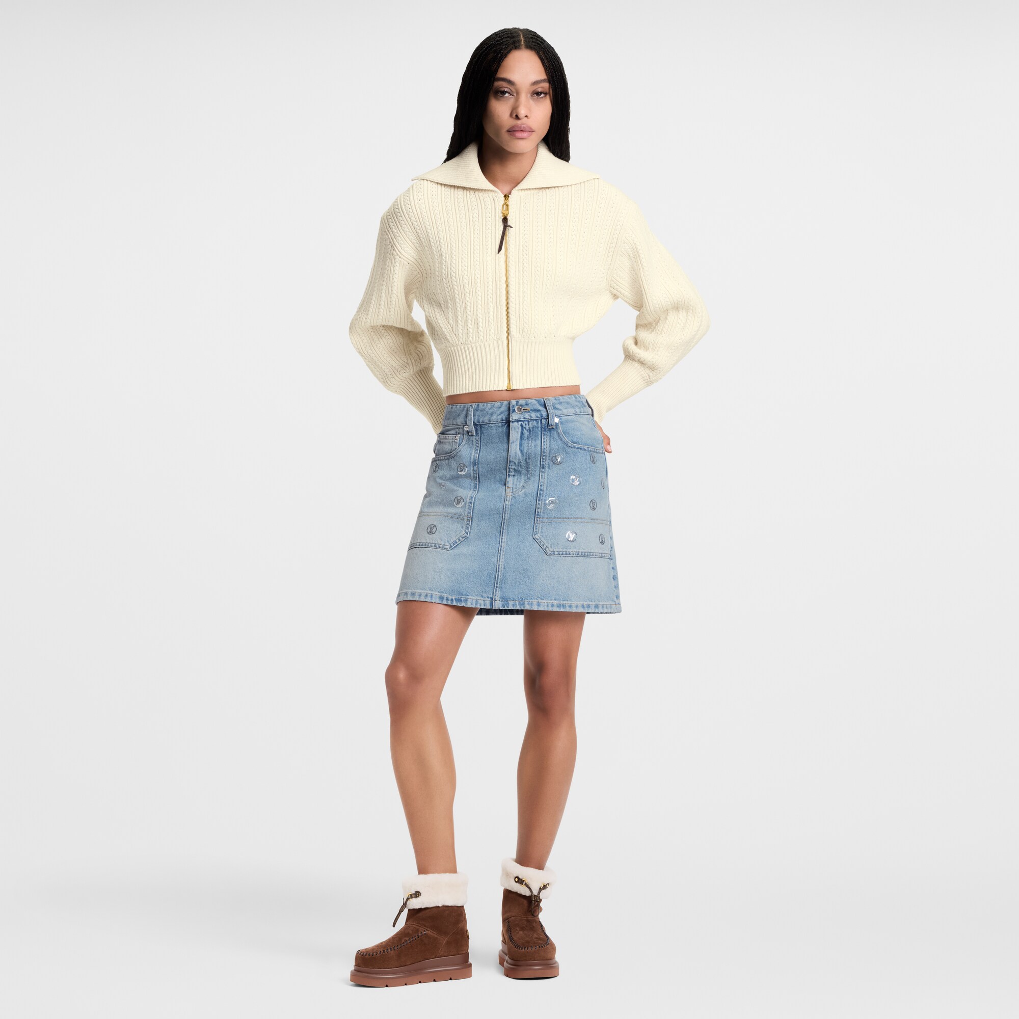 Cropped Rib-Knit Jacket
  in Đồ Nữ