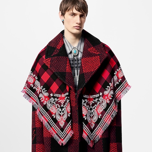 Khăn Choàng Họa Tiết Damier Buffalo . in Đồ Nam's Phụ kiện Khăn quàng collections by Louis Vuitton (Thu phóng sản phẩm)