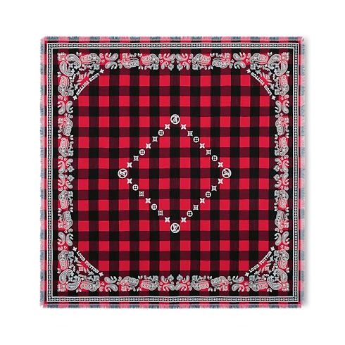 Khăn Choàng Họa Tiết Damier Buffalo . in Đồ Nam's Phụ kiện Khăn quàng collections by Louis Vuitton (Thu phóng sản phẩm)