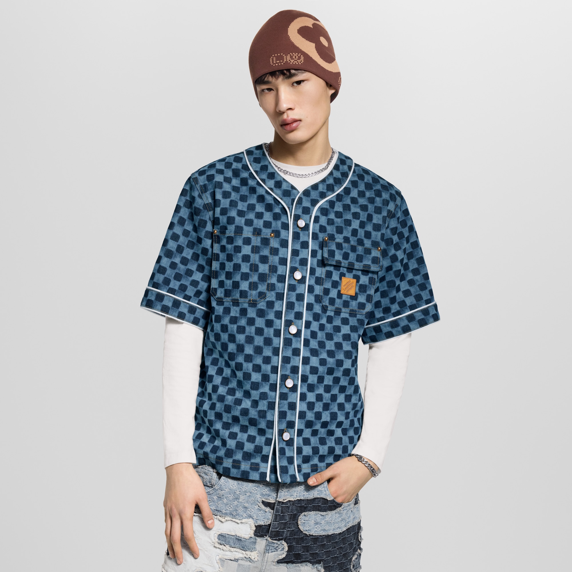 Áo Sơ Mi Họa Tiết Damier  in Đồ Nam