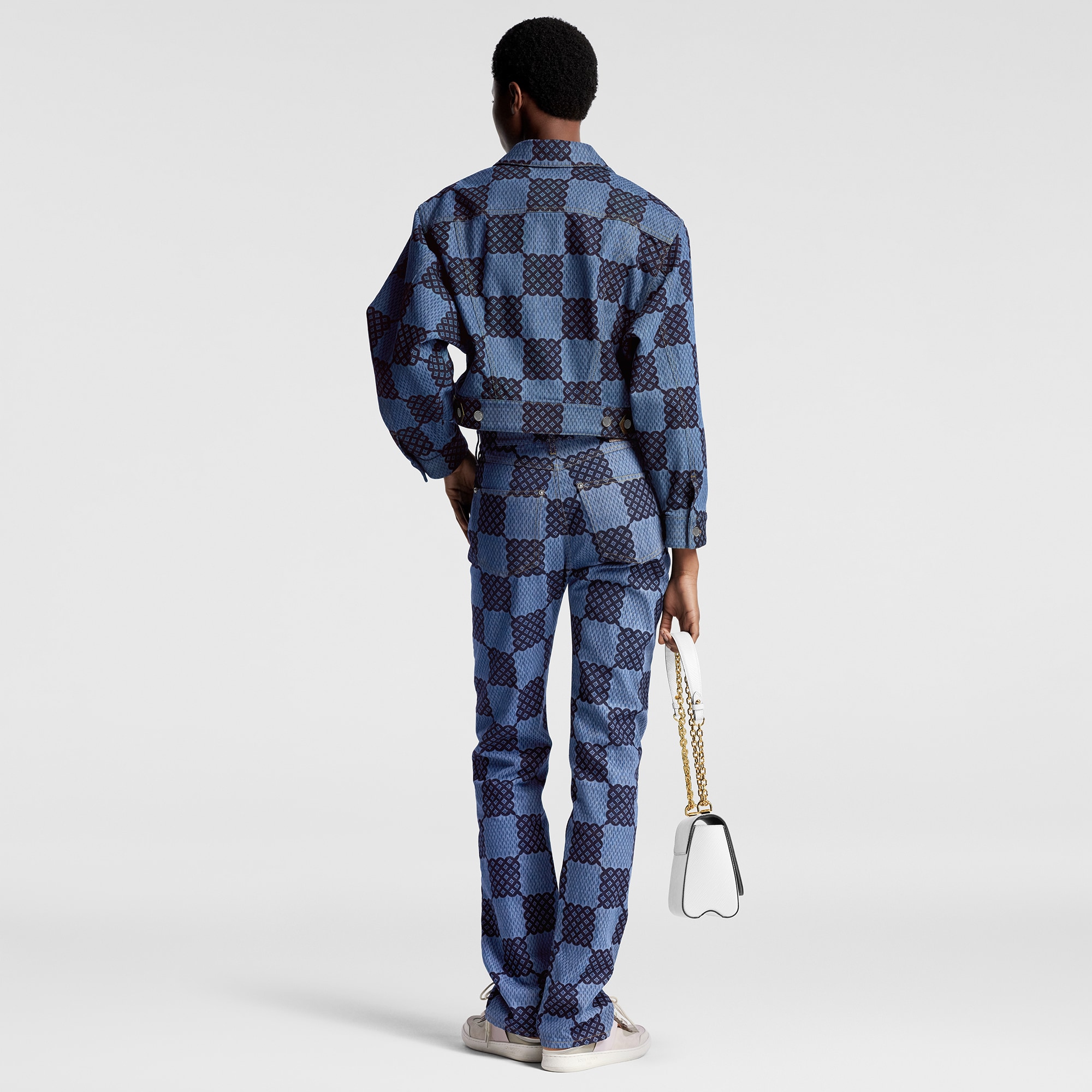Áo Khoác Denim Họa Tiết Damier  in Đồ Nữ