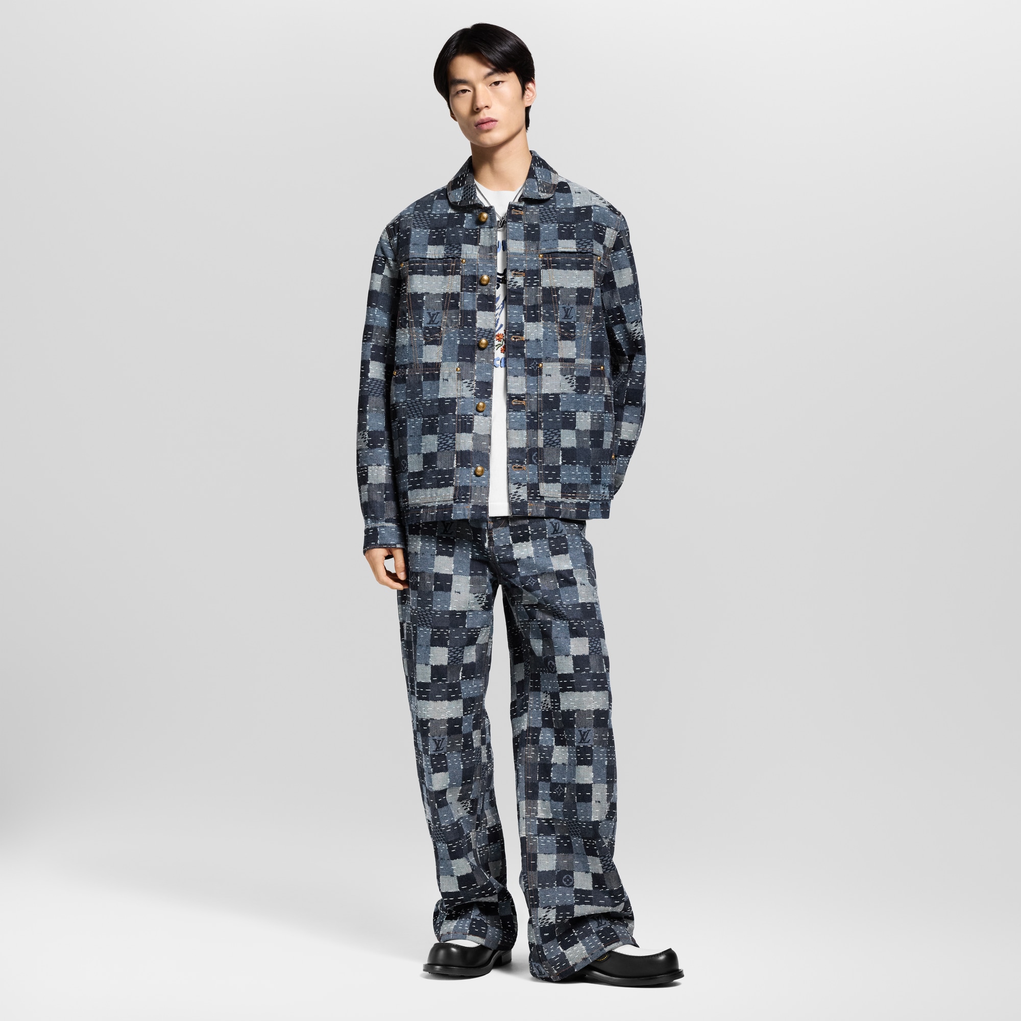 Áo Khoác Denim Họa Tiết Damier  in Đồ Nam