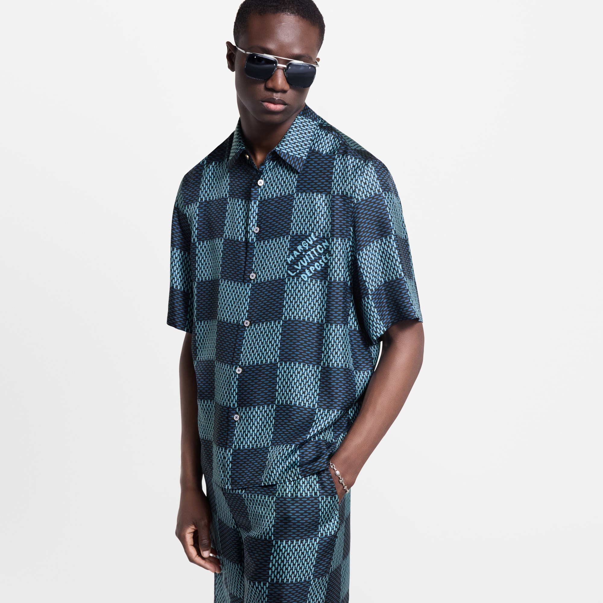 Áo Sơ Mi Họa Tiết Damier  in Đồ Nam