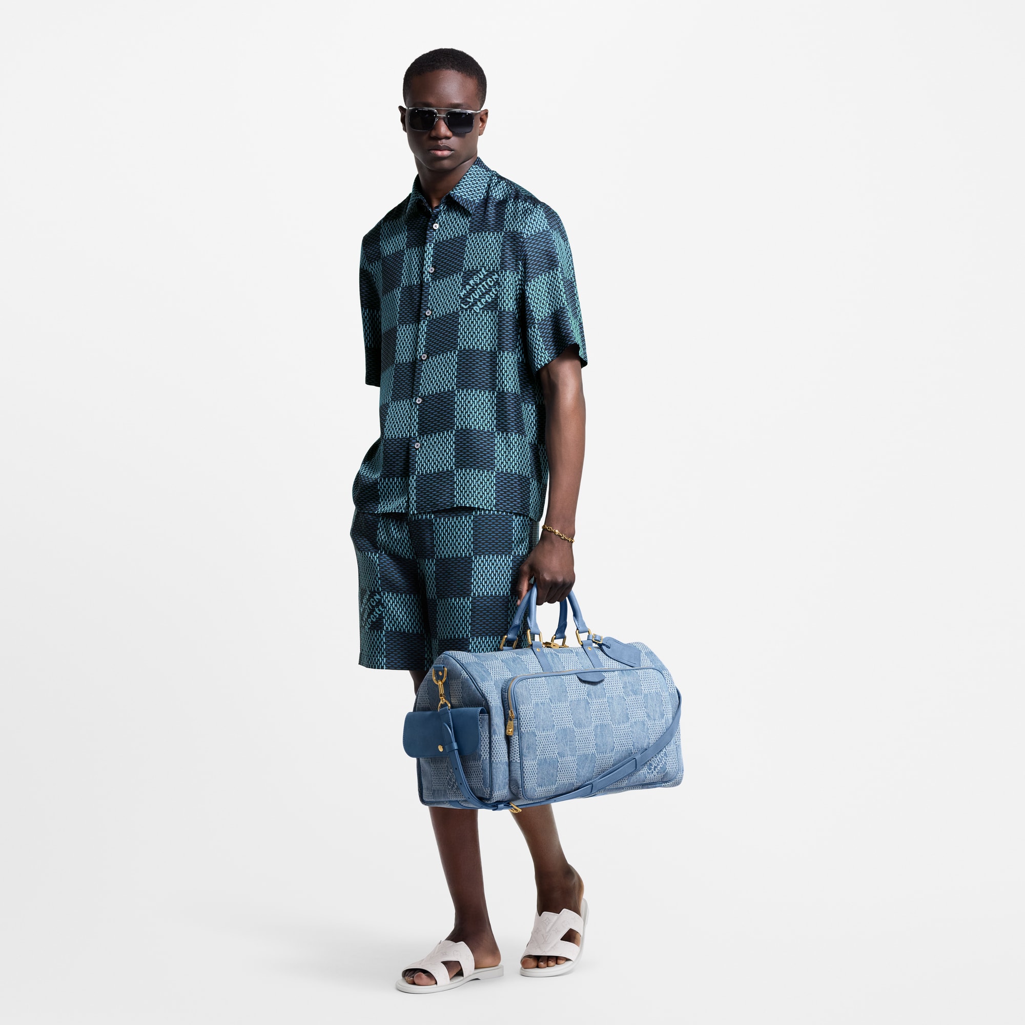 Quần Ngắn Họa Tiết Damier  in Đồ Nam