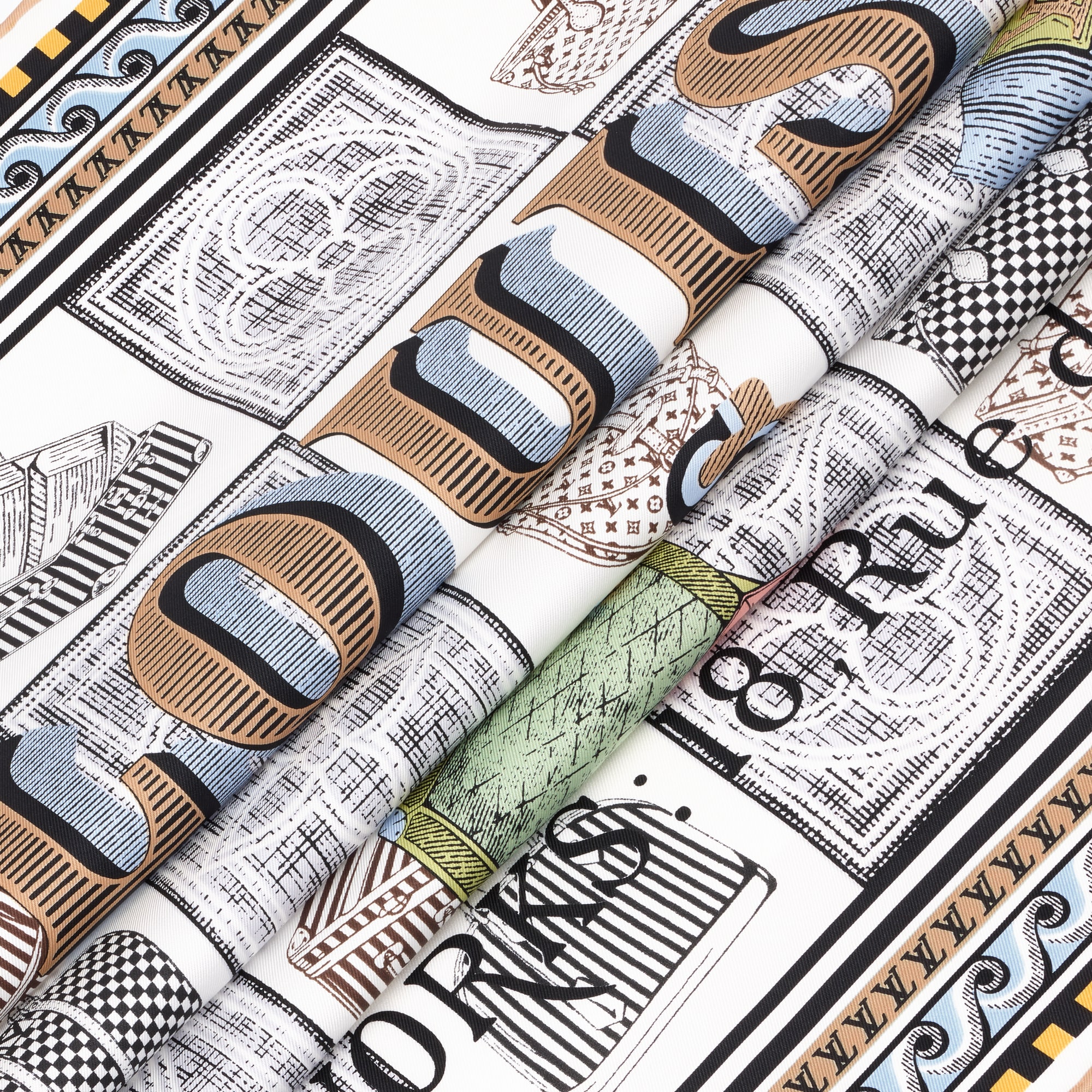 Khăn Lụa Vuông Damiergram 90 . in Đồ Nữ