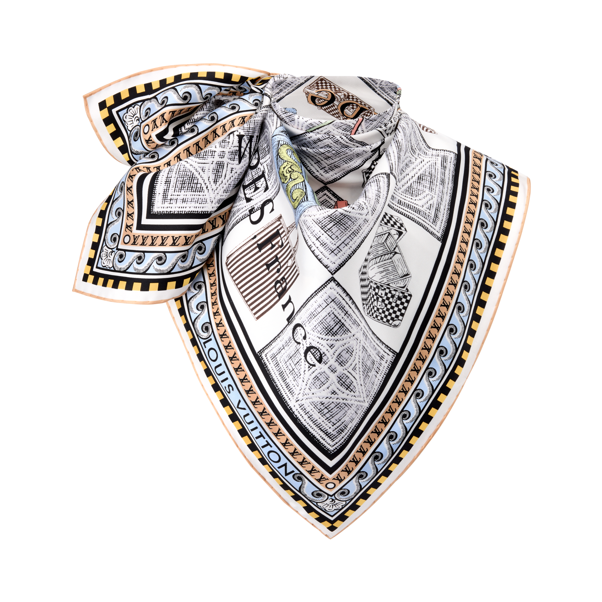 Khăn Lụa Vuông Damiergram 90 . in Đồ Nữ