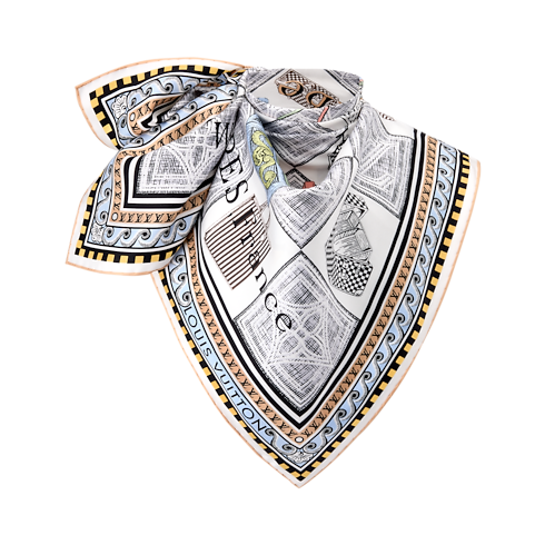 Khăn Lụa Vuông Damiergram 90 . in Đồ Nữ's Phụ kiện Khăn lụa collections by Louis Vuitton (Thu phóng sản phẩm)