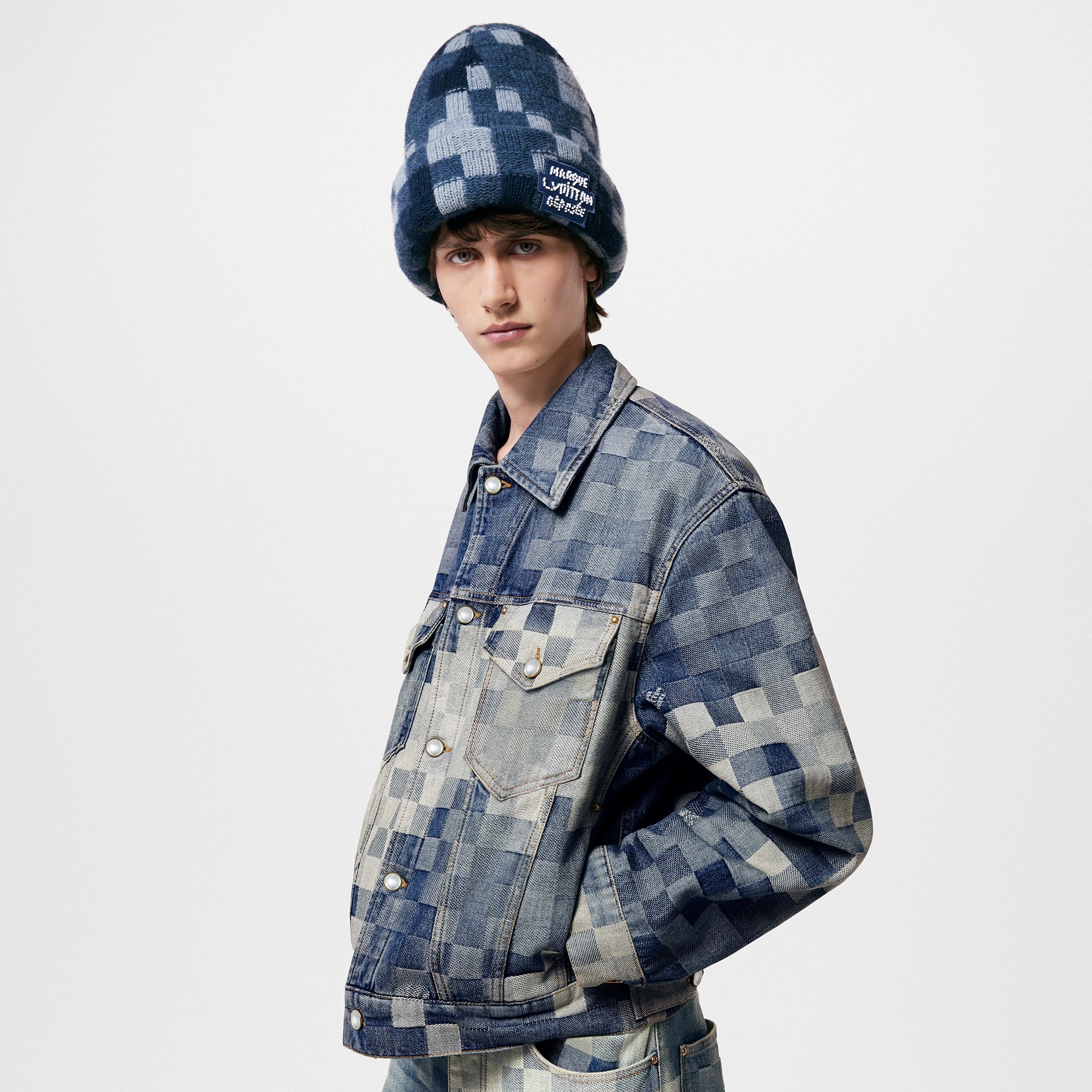 Mũ Len Denim . in Đồ Nam