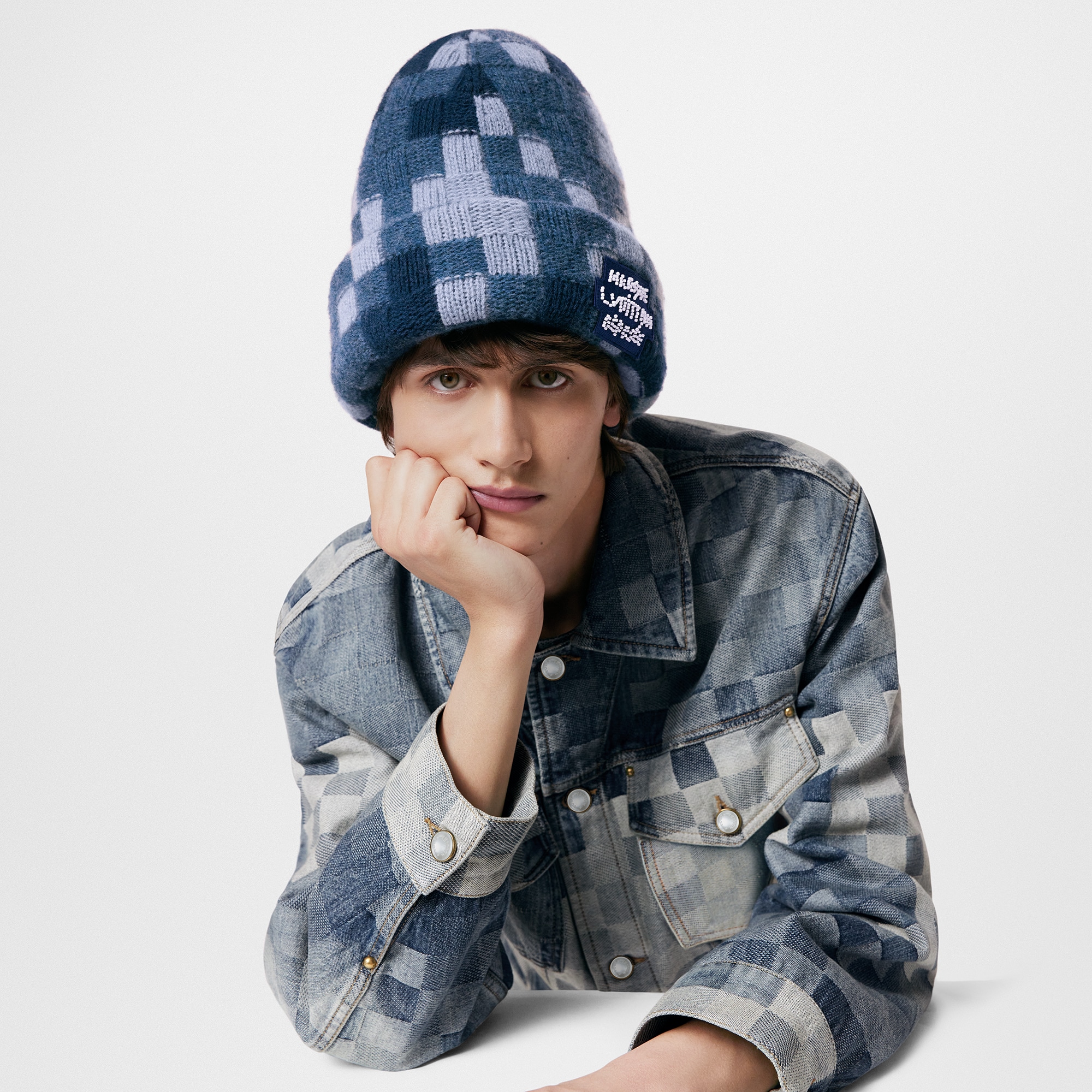 Mũ Len Denim . in Đồ Nam