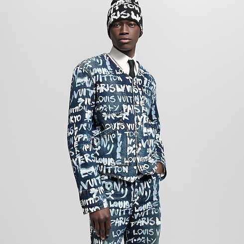 Áo Khoác Denim in Đồ Nam's Trang phục Áo khoác Blazer và Áo Jacket collections by Louis Vuitton (Thu phóng sản phẩm)