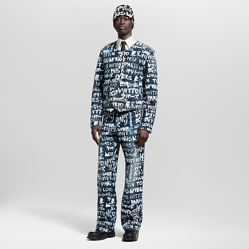 Áo Khoác Denim in Đồ Nam's Trang phục Áo khoác Blazer và Áo Jacket collections by Louis Vuitton (Thu phóng sản phẩm)