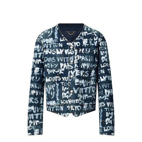 Áo Khoác Denim in Đồ Nam's Trang phục Áo khoác Blazer và Áo Jacket collections by Louis Vuitton (Thu phóng sản phẩm)