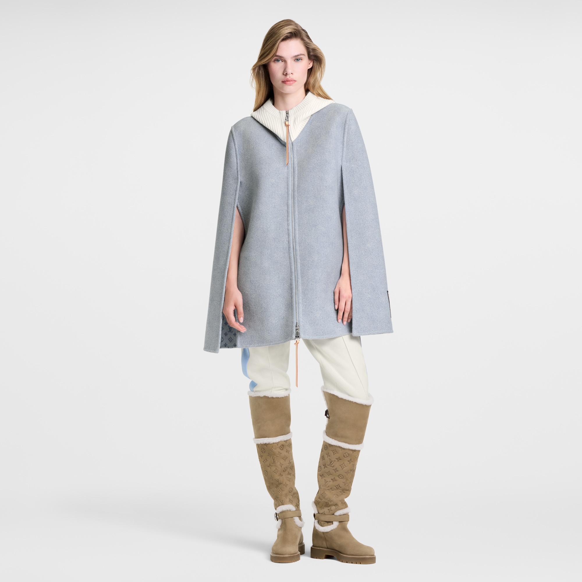 Denim-Effect Double Face Cape  in Đồ Nữ