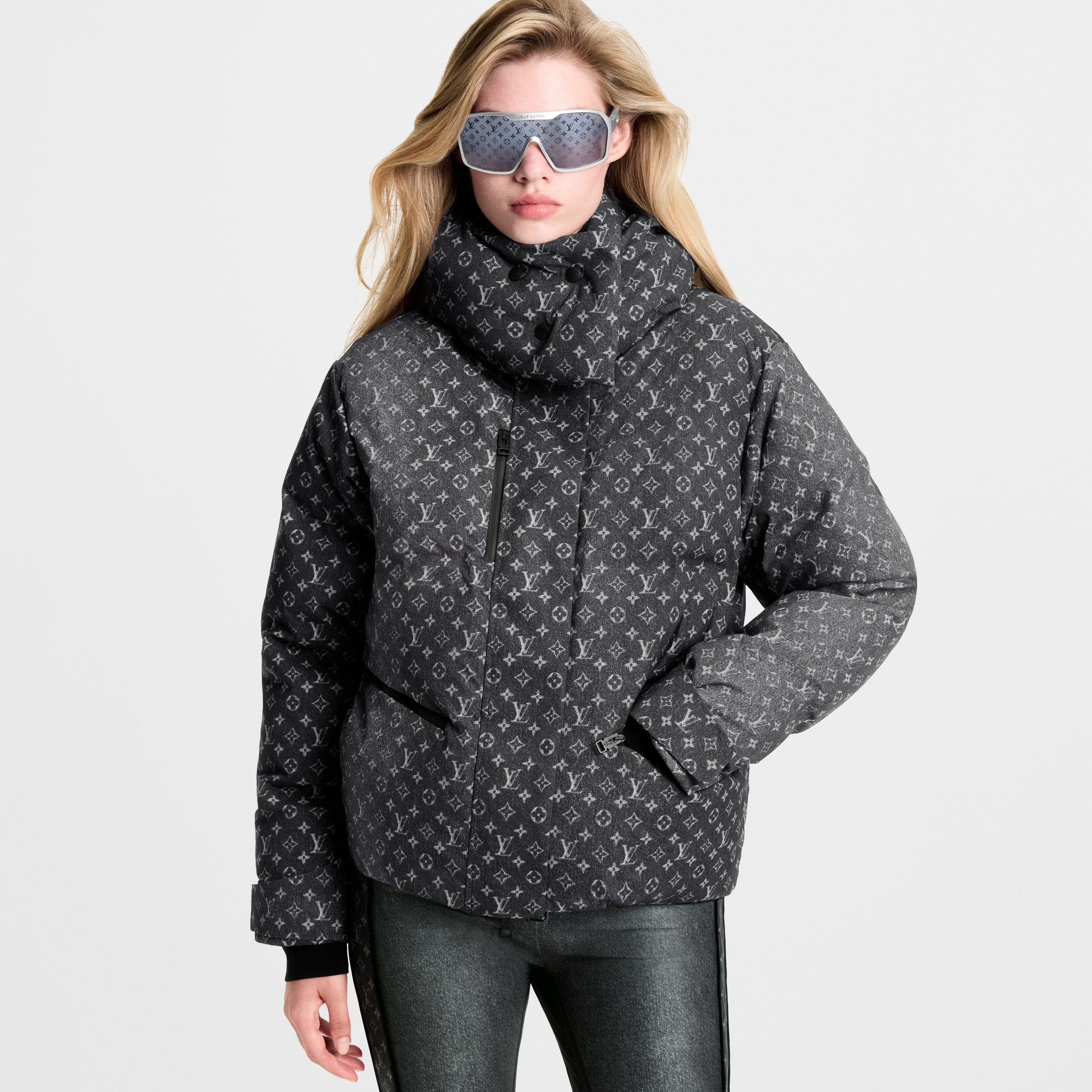 Denim-Effect Monogram Ski Jacket  in Đồ Nữ