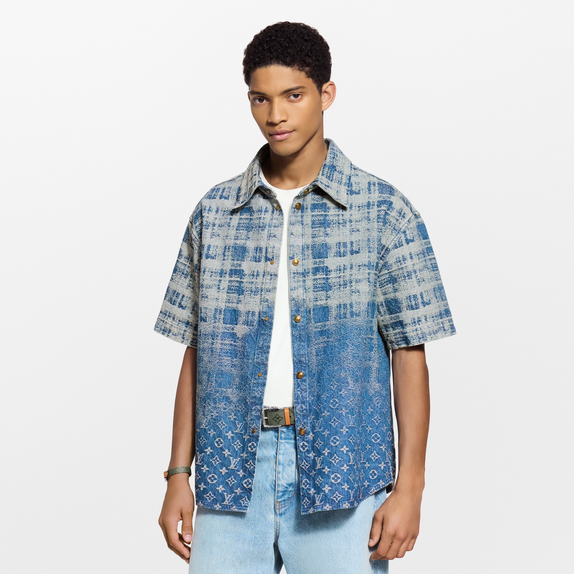 Denim Short-Sleeved Shirt  in Đồ Nam