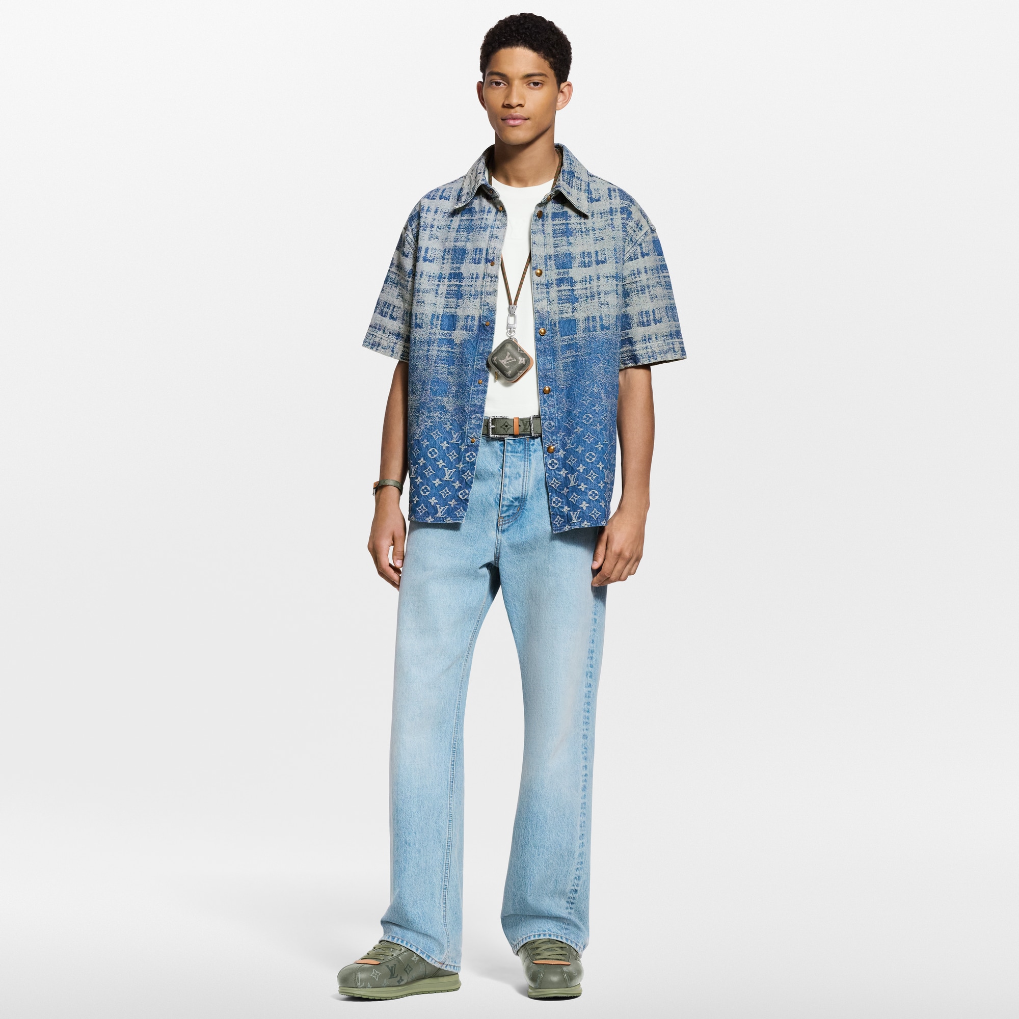 Denim Short-Sleeved Shirt  in Đồ Nam