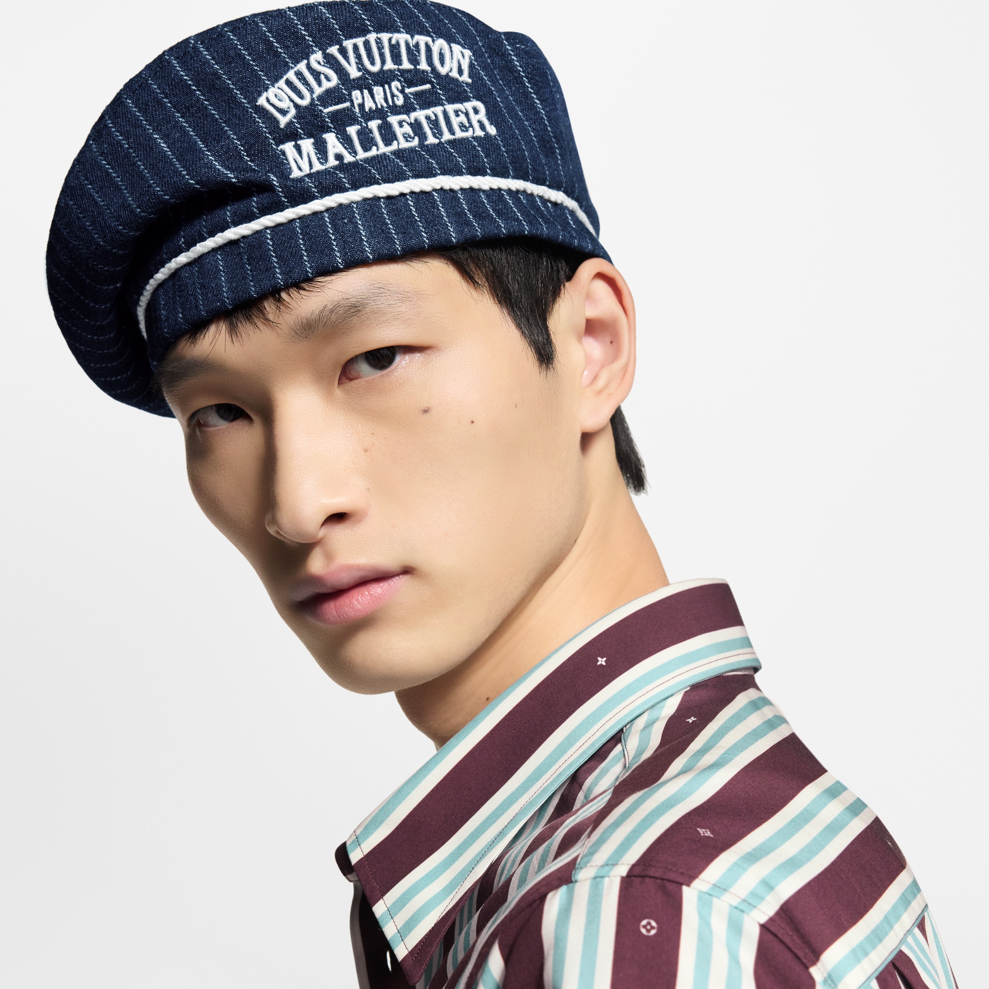 Mũ Denim Stripes Beret . in Đồ Nam