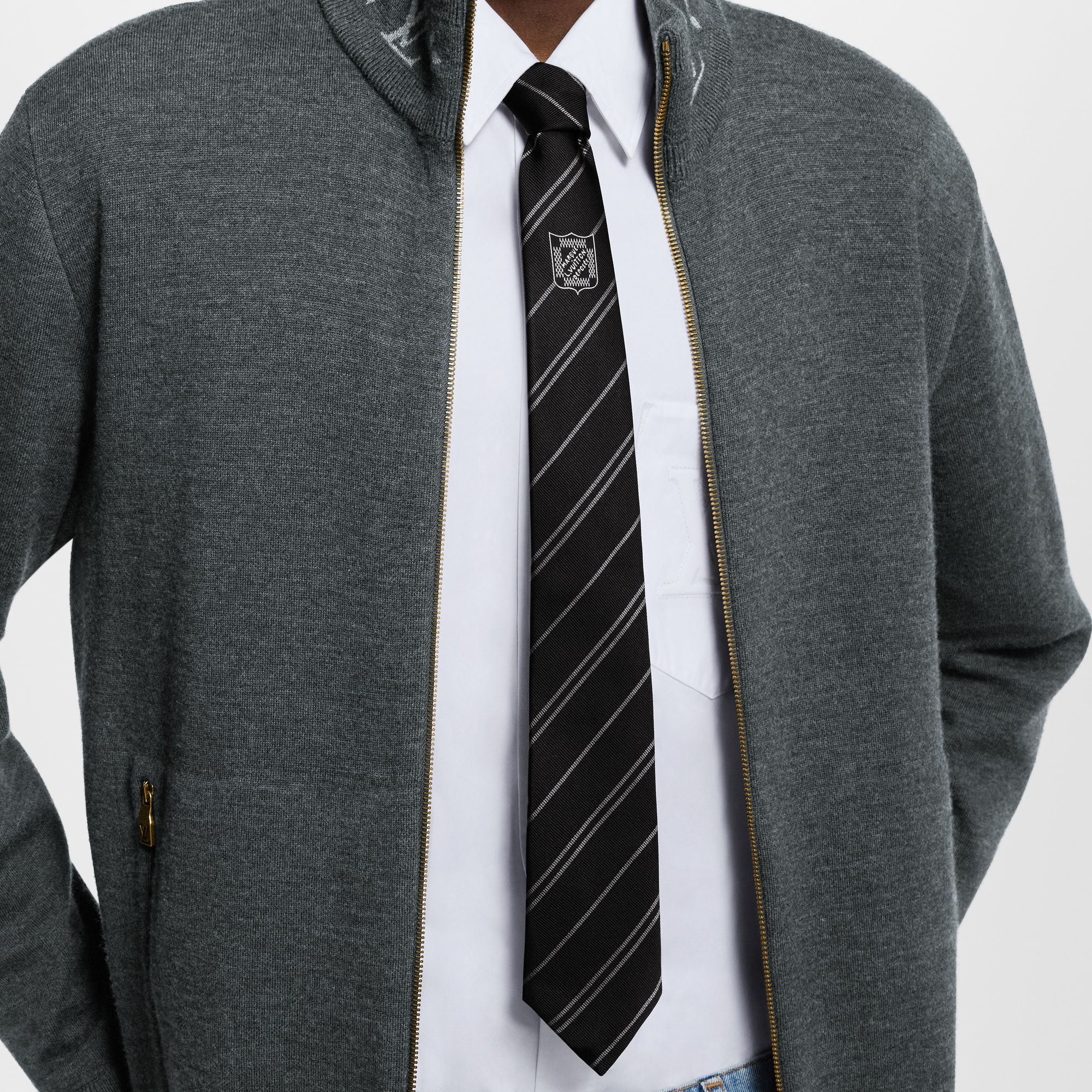 Cà Vạt Ecu Stripes . in Đồ Nam