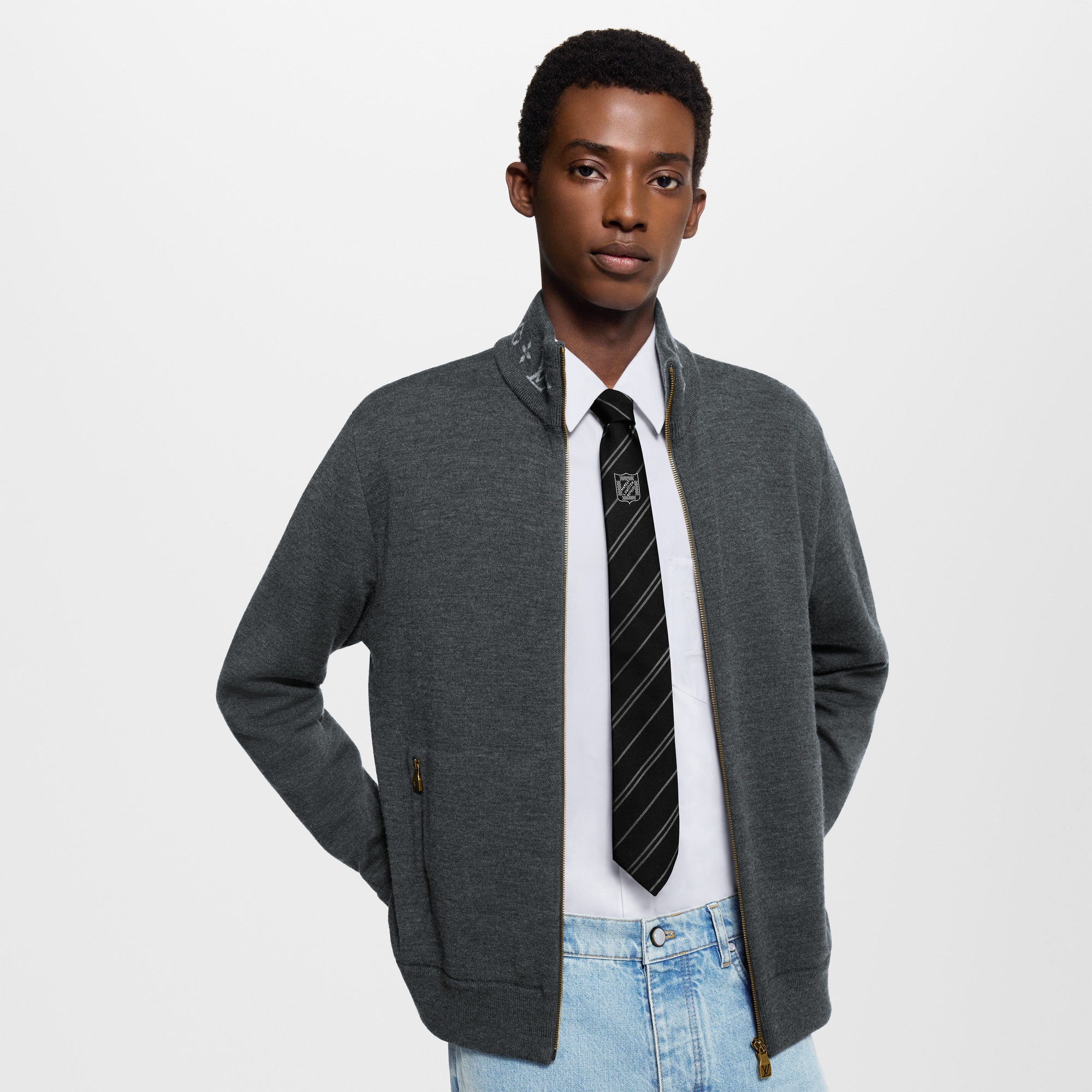 Cà Vạt Ecu Stripes . in Đồ Nam