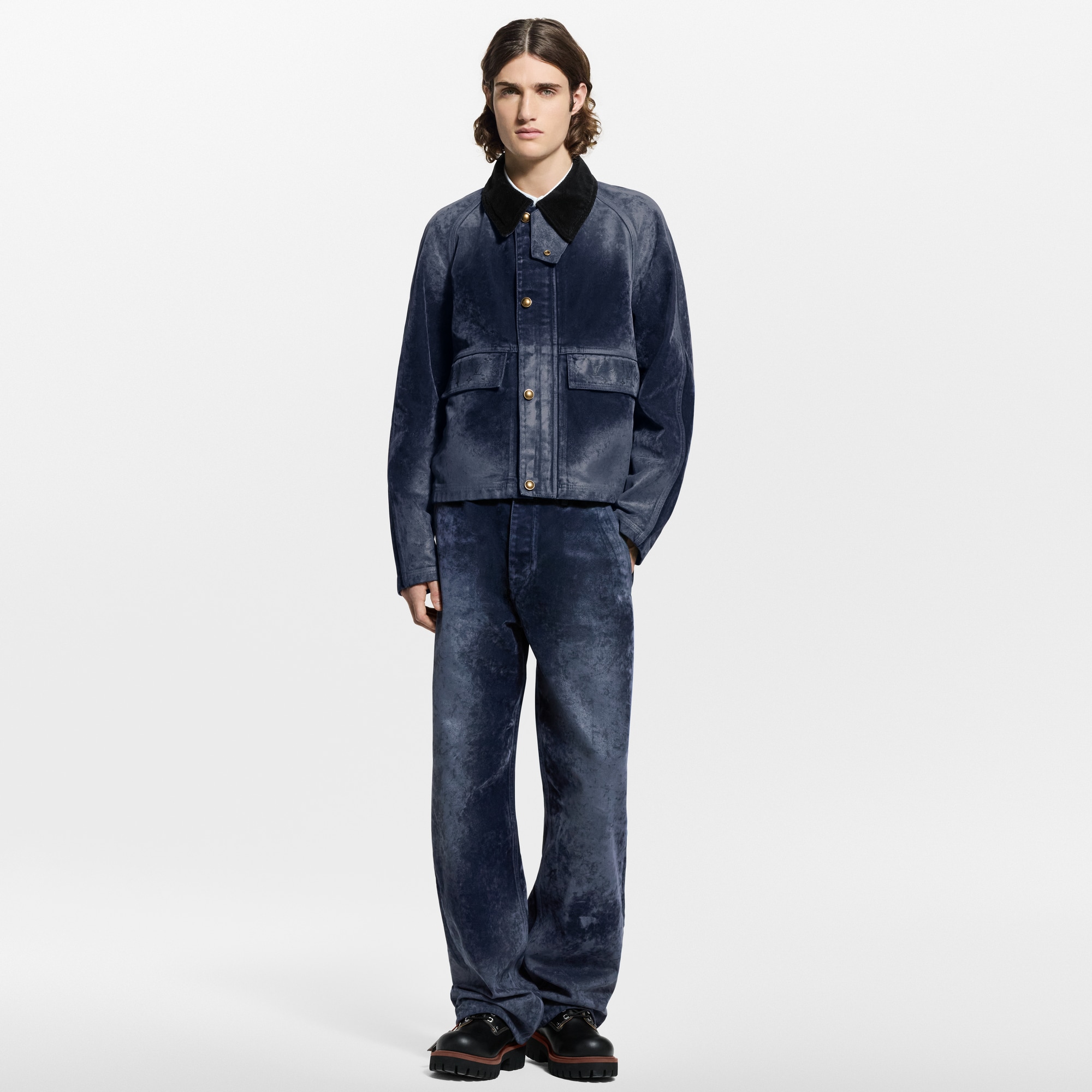 Flocked Denim Jacket With Monogram Details  in Đồ Nam