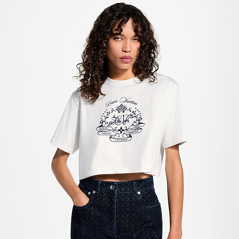 Áo Dáng Crop Top in Đồ Nữ's Trang phục Áo thun và Áo len collections by Louis Vuitton (Thu phóng sản phẩm)