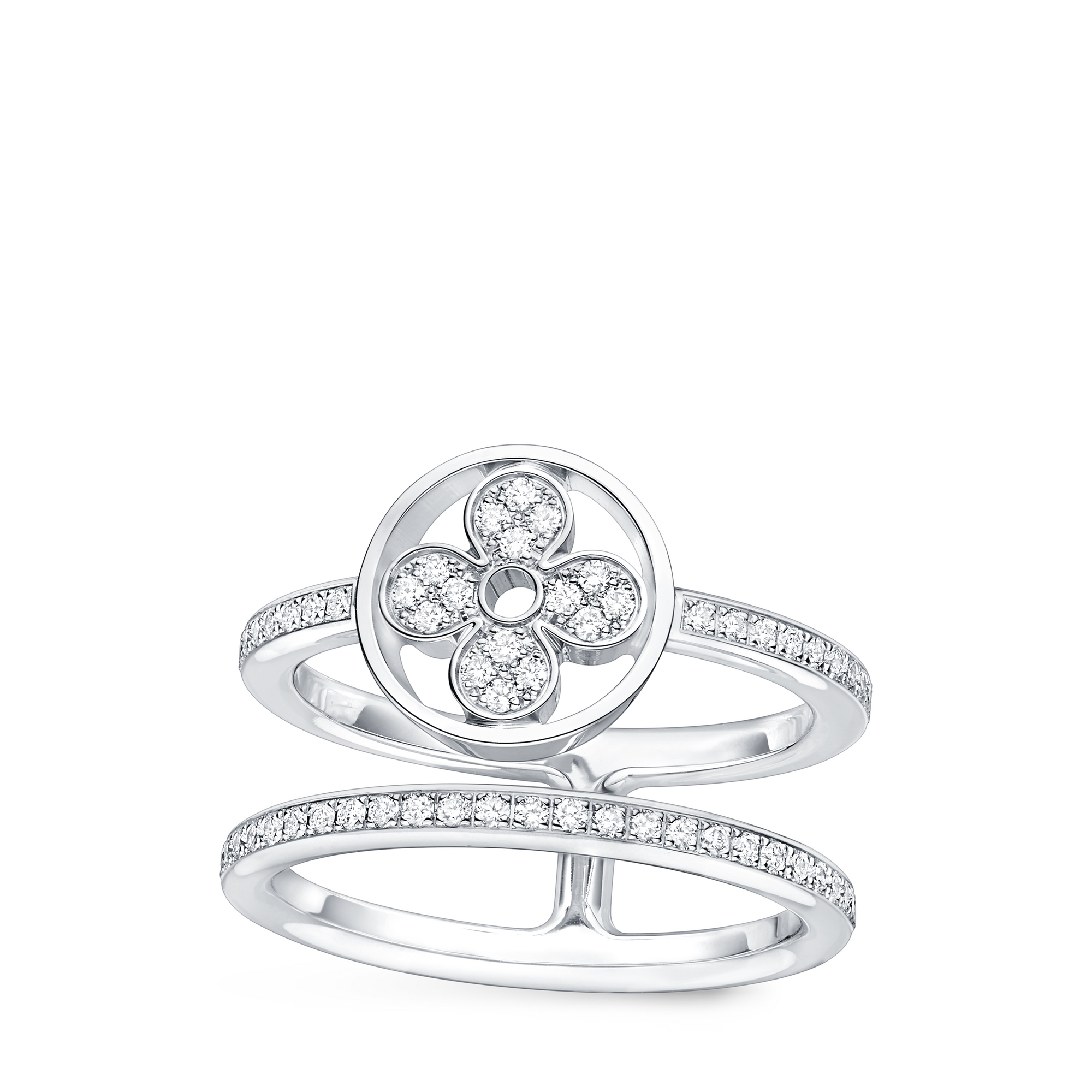 Nhẫn Idylle Blossom Two-Row   in Trang sức