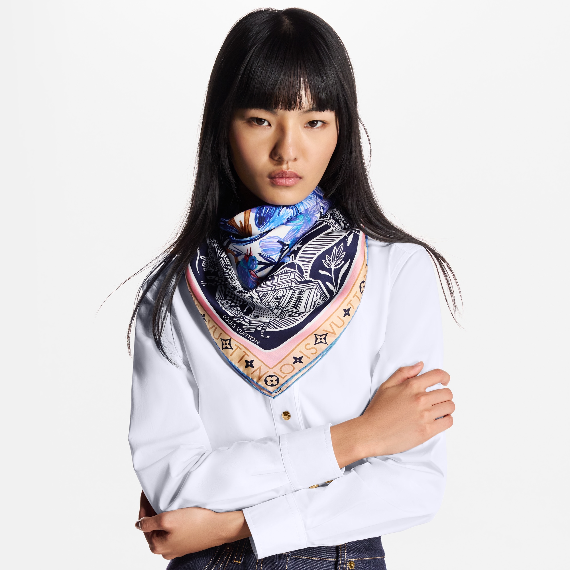 Khăn Lụa Vuông Jardin Des Plantes 90 . in Đồ Nữ