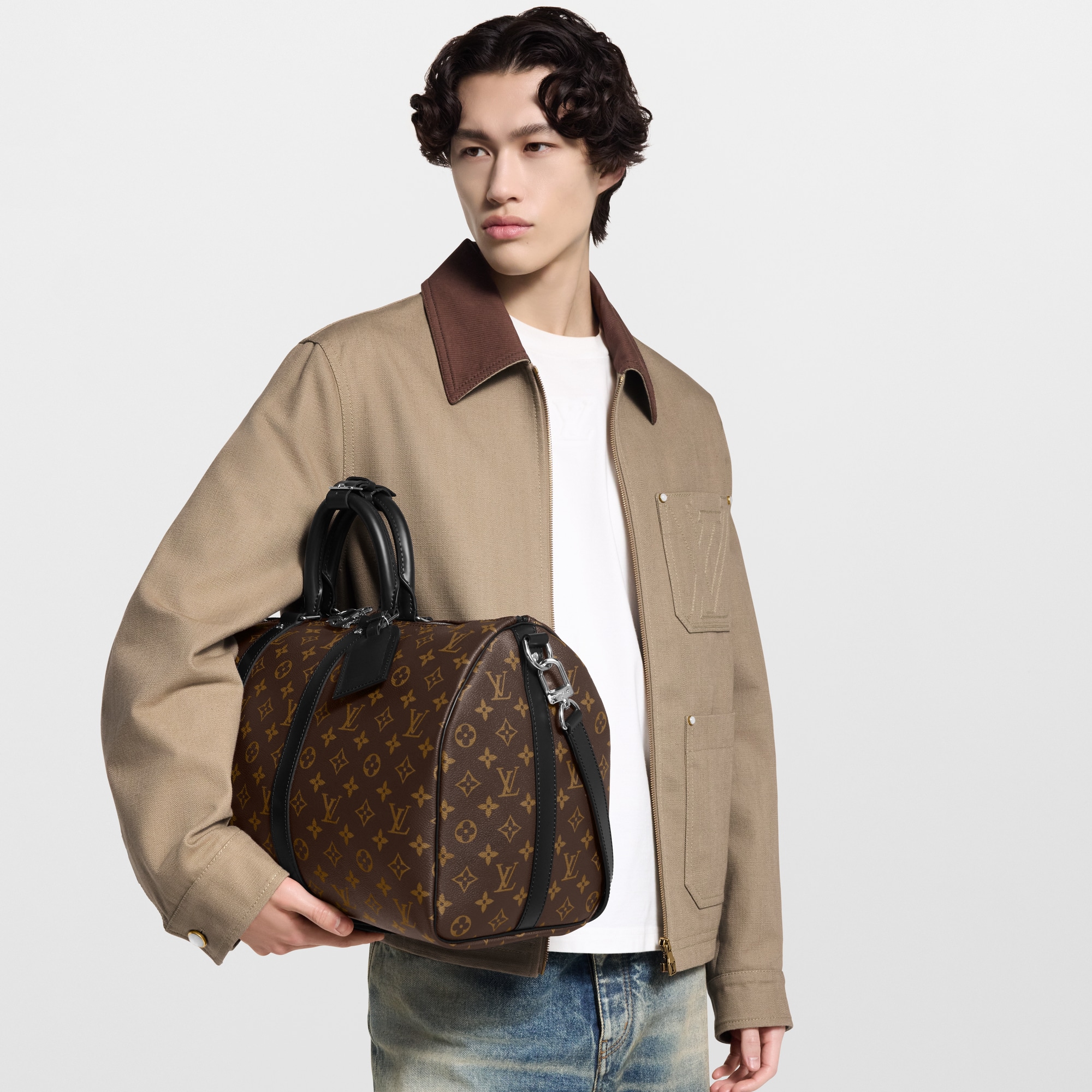 Túi Keepall Bandoulière 45 Monogram Macassar in Đồ Nam