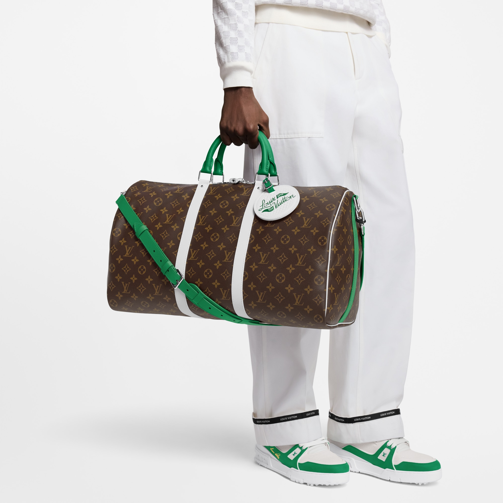 Túi Keepall Bandoulière 50 Monogram Macassar in Túi và Phụ kiện bằng da
