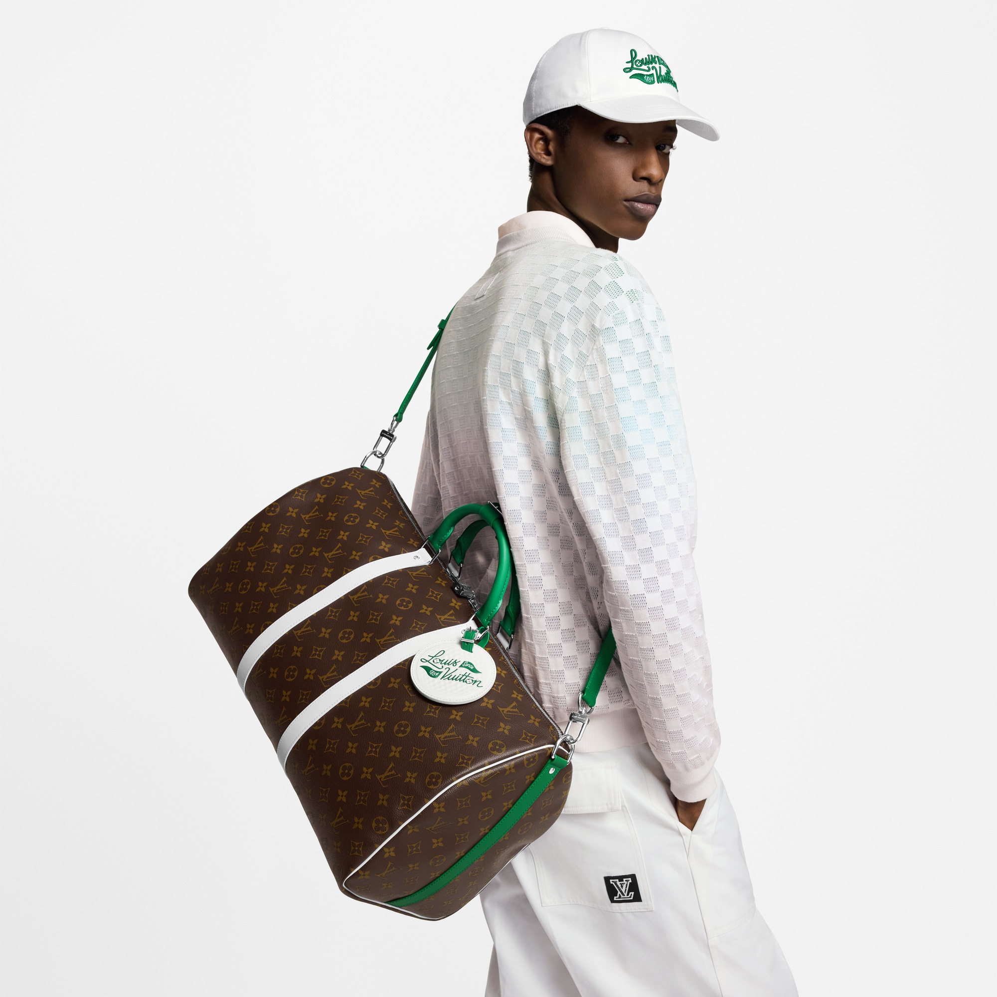 Túi Keepall Bandoulière 50 Monogram Macassar in Túi và Phụ kiện bằng da