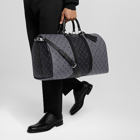 Túi Keepall Bandoulière 50 Monogram Eclipse in Đồ Nam's Du lịch Túi du lịch collections by Louis Vuitton (Thu phóng sản phẩm)