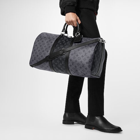 Túi Keepall Bandoulière 50 Monogram Eclipse in Đồ Nam's Du lịch Túi du lịch collections by Louis Vuitton (Thu phóng sản phẩm)