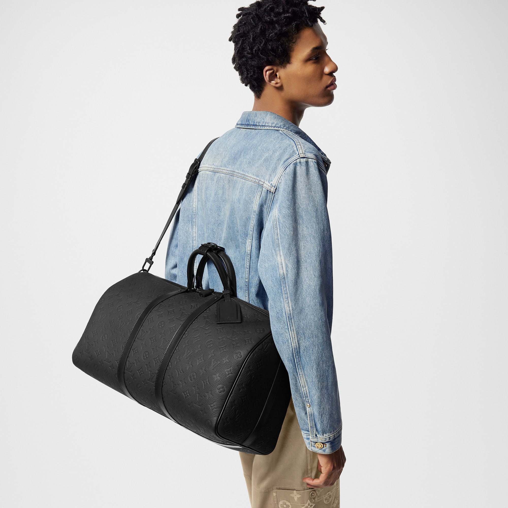 Túi Keepall Bandoulière 50 Monogram Taurillon Leather LG - G90 in Rương, Phụ kiện du lịch và Trang trí nội thất