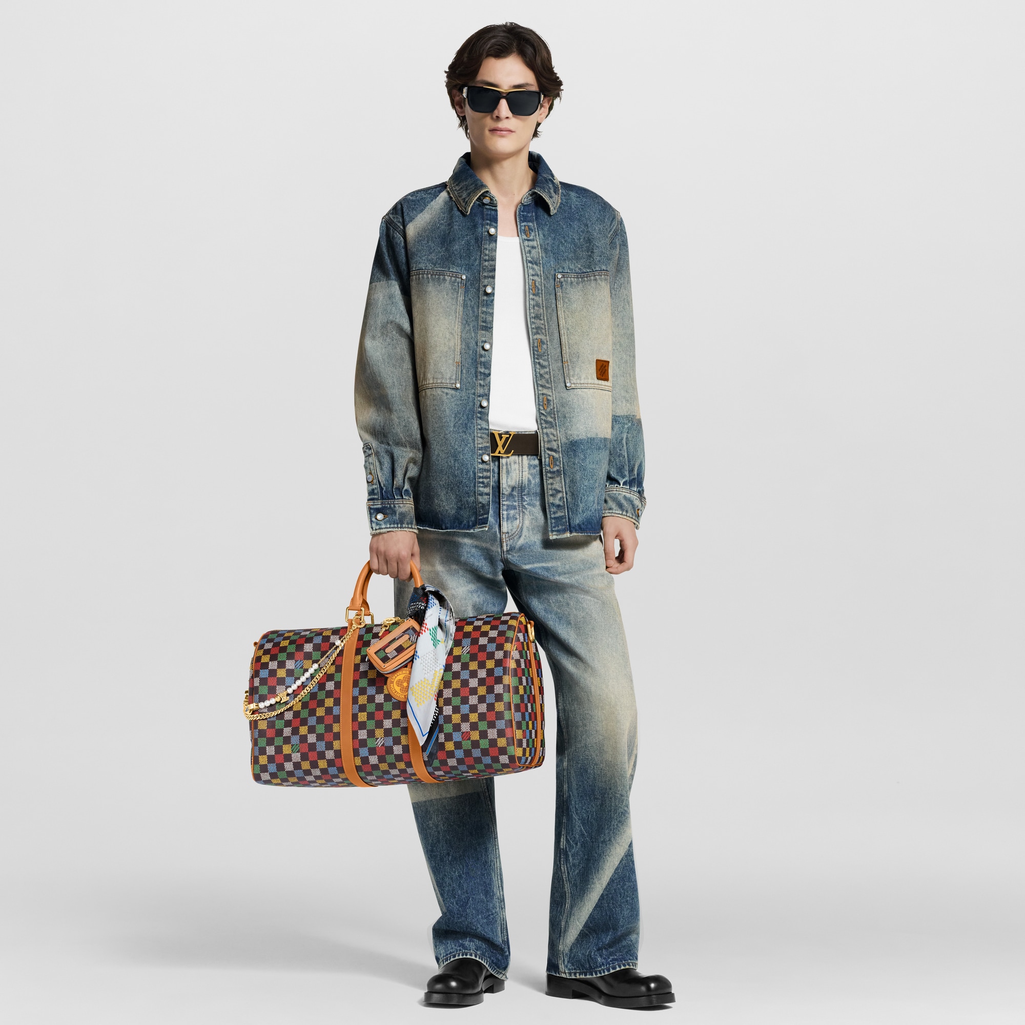 Túi Keepall Bandoulière 50 Damier Ebene in Túi và Phụ kiện bằng da