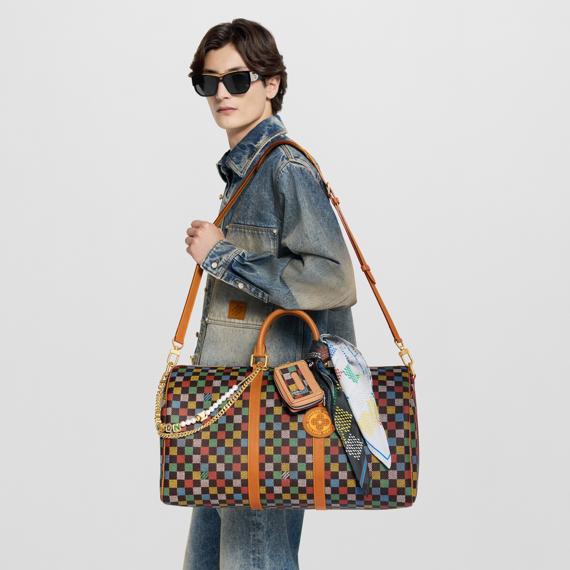 Túi Keepall Bandoulière 50 Damier Ebene in Túi và Phụ kiện bằng da