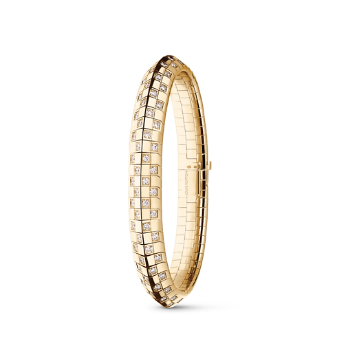 Le Damier de Louis Vuitton Double Row Bracelet, Yellow Gold and Diamonds in Trang sức's Danh mục sản phẩm Vòng tay collections by Louis Vuitton (Thu phóng sản phẩm)