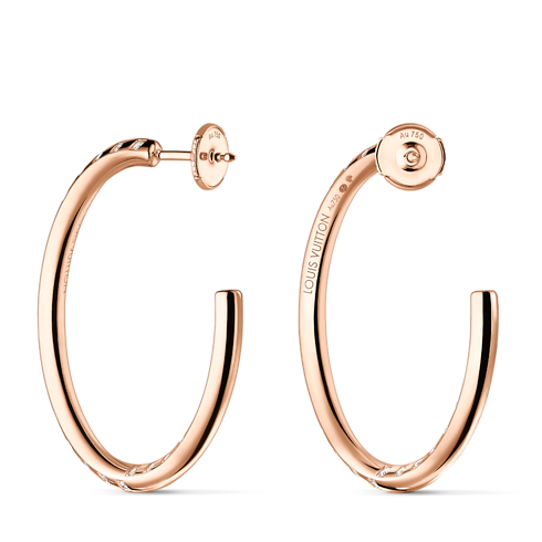 Le Damier de Louis Vuitton Large Hoops, Rose Gold and Diamonds in Trang sức's Danh mục sản phẩm Khuyên tai collections by Louis Vuitton (Thu phóng sản phẩm)