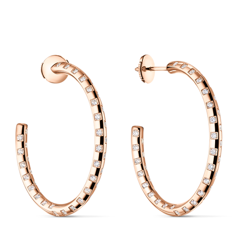 Le Damier de Louis Vuitton Large Hoops, Rose Gold and Diamonds in Trang sức's Danh mục sản phẩm Khuyên tai collections by Louis Vuitton (Thu phóng sản phẩm)