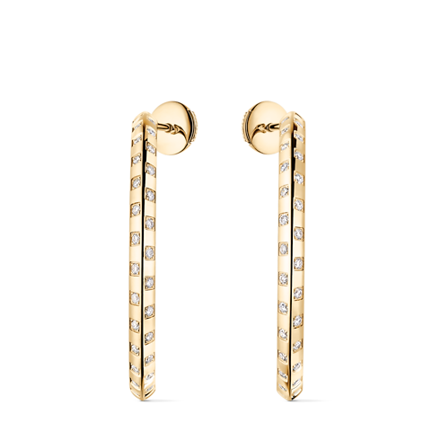Le Damier de Louis Vuitton Large Hoops, Yellow Gold and Diamonds in Trang sức's Danh mục sản phẩm Khuyên tai collections by Louis Vuitton (Thu phóng sản phẩm)
